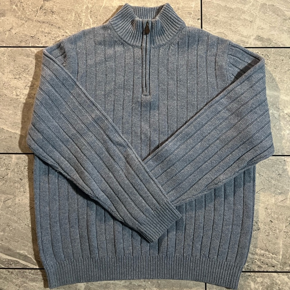 Men's Blue Half-Zip Sweater